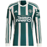 Manchester United EPL Away Shirt 2023-24 - Long sleeve with Højlund 11 printing - Kit Captain