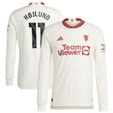 Manchester United EPL Third Authentic Shirt 2023-24 - Long sleeve with Højlund 11 printing - Kit Captain