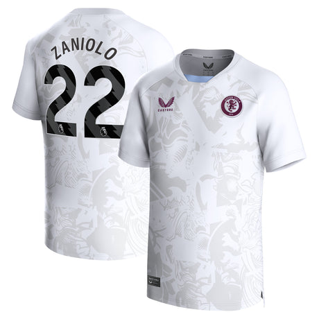 Aston Villa Castore Away Shirt 2023-24 - Kids with Zaniolo 22 printing - Kit Captain