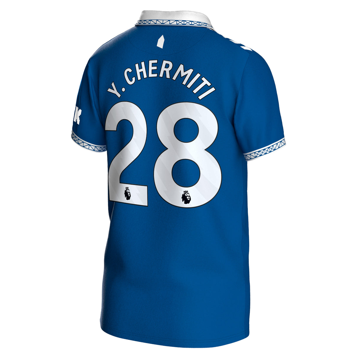 Everton Hummel Home Shirt 2023-24 - Kids with Y. Chermiti 28 printing - Kit Captain