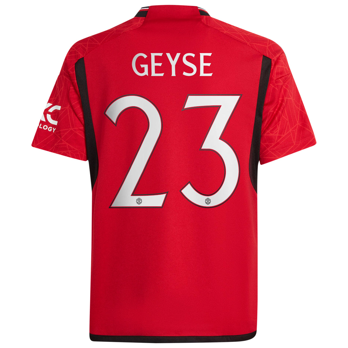 Manchester United Cup adidas Home Shirt 2023-24 - Kids - With Geyse 23 Printing - Kit Captain