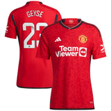 Manchester United WSL adidas Home Authentic Shirt 2023-24 - With Geyse 23 Printing - Kit Captain