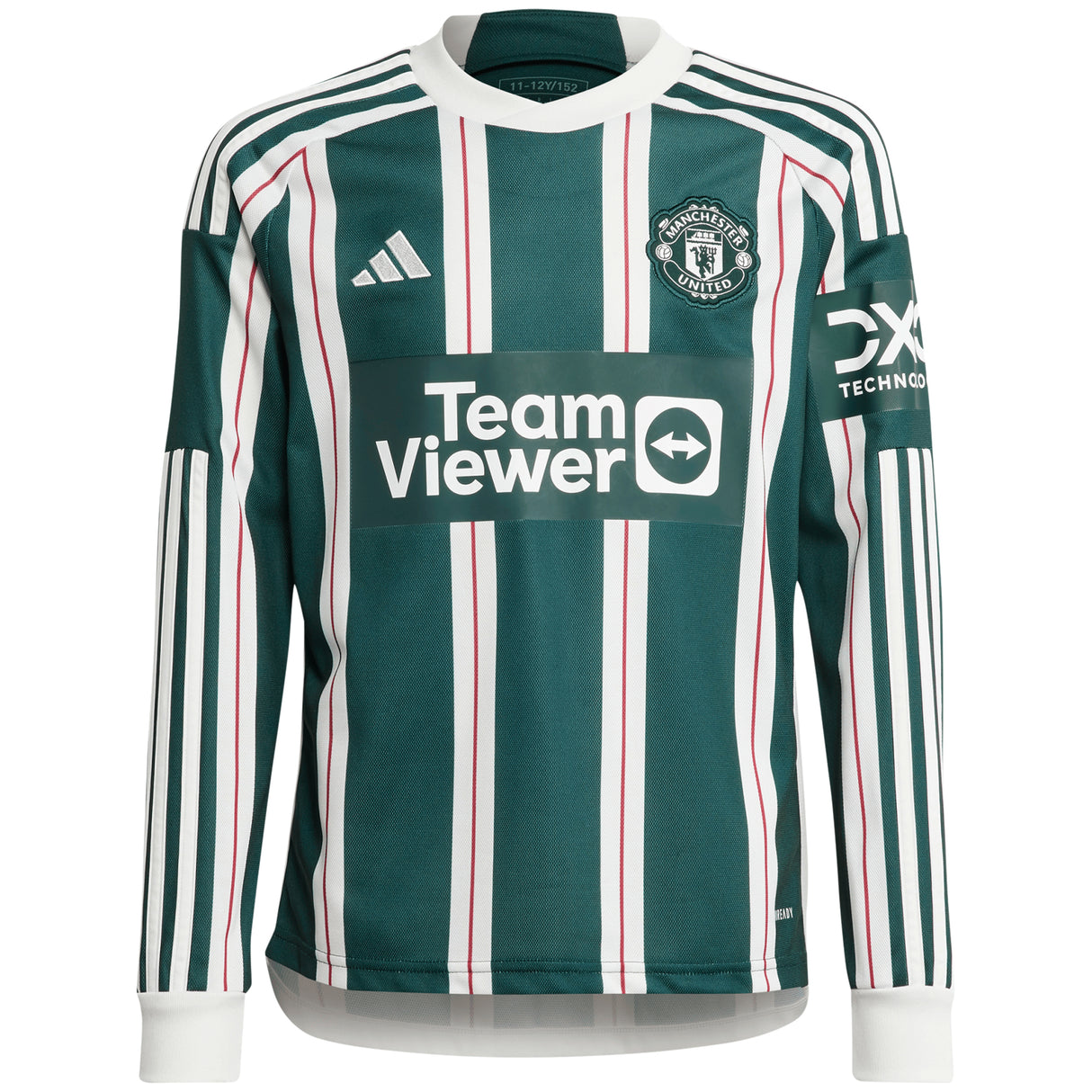 Manchester United WSL adidas Away Shirt 2023-24 - Kids - Long Sleeve - With Evans 15 Printing - Kit Captain