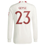 Manchester United WSL adidas Third Authentic Shirt 2023-24 - Long Sleeve - With Geyse 23 Printing - Kit Captain