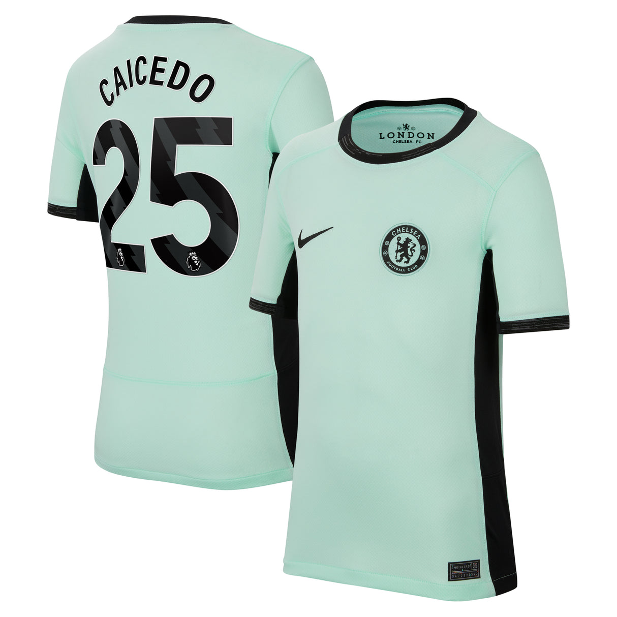 Chelsea Third Stadium Shirt 2023-24 - Kids with Caicedo 25 printing - Kit Captain