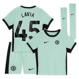 Chelsea Third Stadium Kit 2023-24 - Little Kids with Lavia 45 printing - Kit Captain