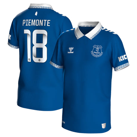 Everton WSL Hummel Home Shirt 2023-24 - Kids - With Piemonte 18 Printing - Kit Captain