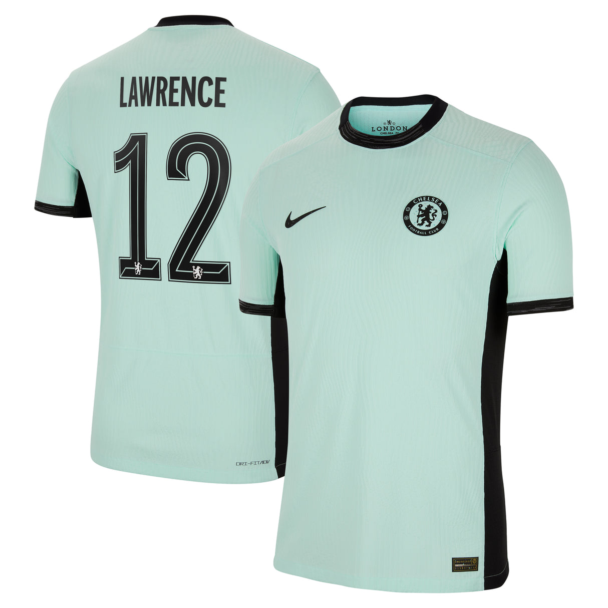 Chelsea Third Vapor Match Shirt 2023-24 with Lawrence 12 printing - Kit Captain