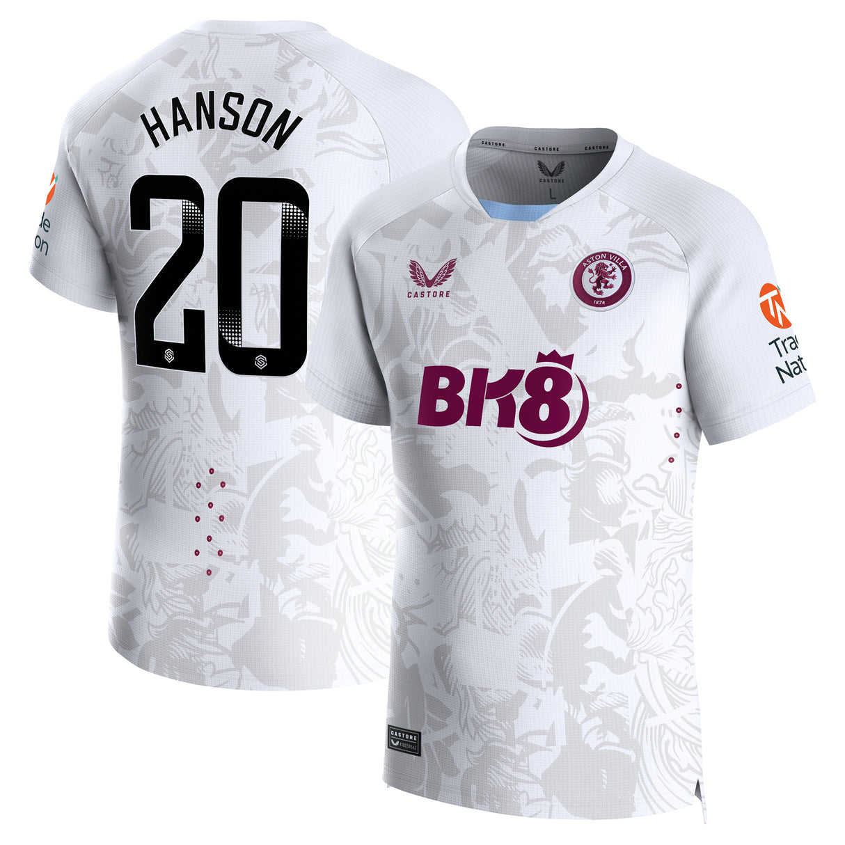 Aston Villa WSL Castore Away Pro Shirt 2023-24 with Hanson 20 printing - Kit Captain