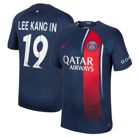 PSG Home Stadium Shirt 2023-24 with Champions League printing Lee Kang In  19 - Kit Captain