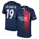 PSG Nike Home Dri-FIT ADV Match Shirt 2023-24 with Lee Kang In  19 and Champions League printing and badges - Kit Captain