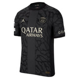 PSG x Jordan Third Dri-FIT ADV Match Shirt 2023-24 with Zaïre-Emery 33 and Champions League printing and badges - Kit Captain