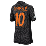 PSG x Jordan Third Stadium Shirt 2023-24 - Kids with O.Dembélé 10 and Champions League printing and badges - Kit Captain