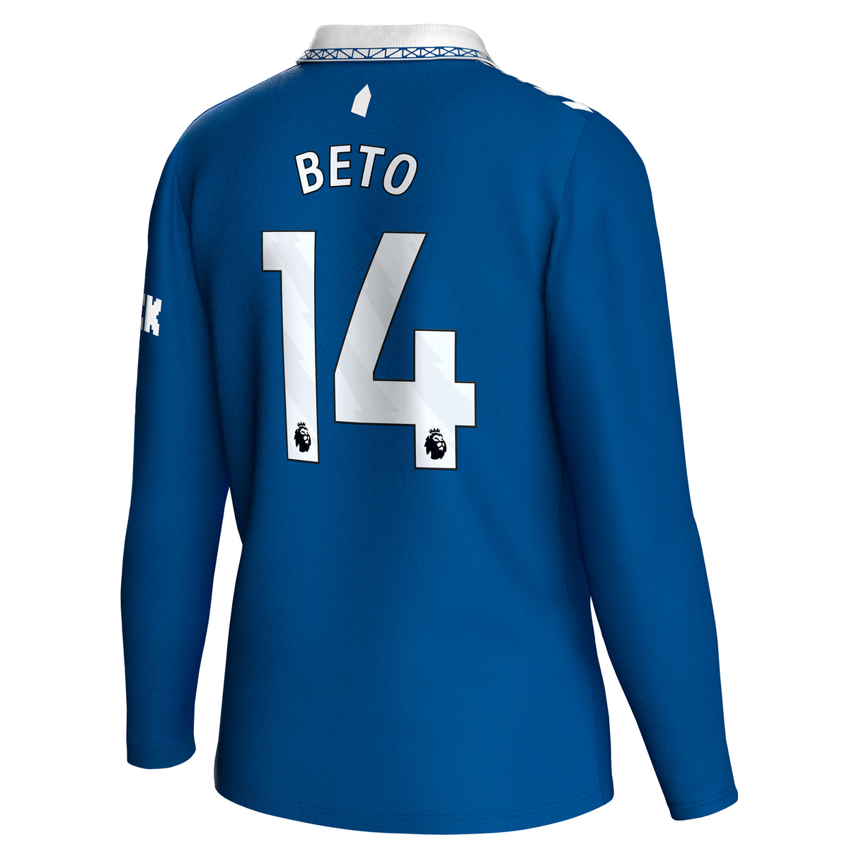 Everton Hummel Home Shirt 2023-24 - Long Sleeve with Beto 14 printing - Kit Captain