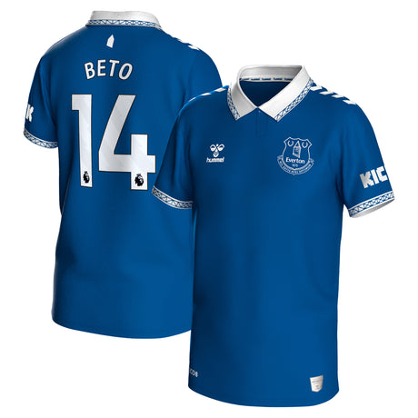 Everton Hummel Home Shirt 2023-24 - Kids with Beto 14 printing - Kit Captain