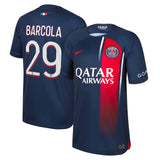 Paris Saint-Germain Nike Home Stadium Shirt 2023-24 - Kids with Barcola 29 printing - Kit Captain