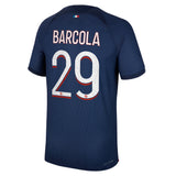 Paris Saint-Germain Nike Home Dri Fit Adv Match Shirt 2023-24 with Barcola 29 printing - Kit Captain