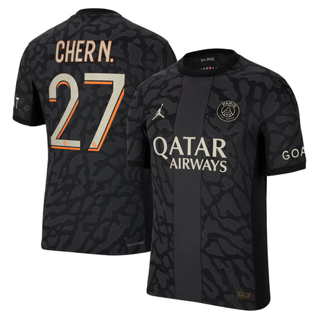 PSG x Jordan Third Dri-FIT ADV Match Shirt 2023-24 with Cher N. 27 printing - Kit Captain