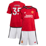 Manchester United EPL Home Mini Kit 2023-24 with Evans 35 printing - Kit Captain