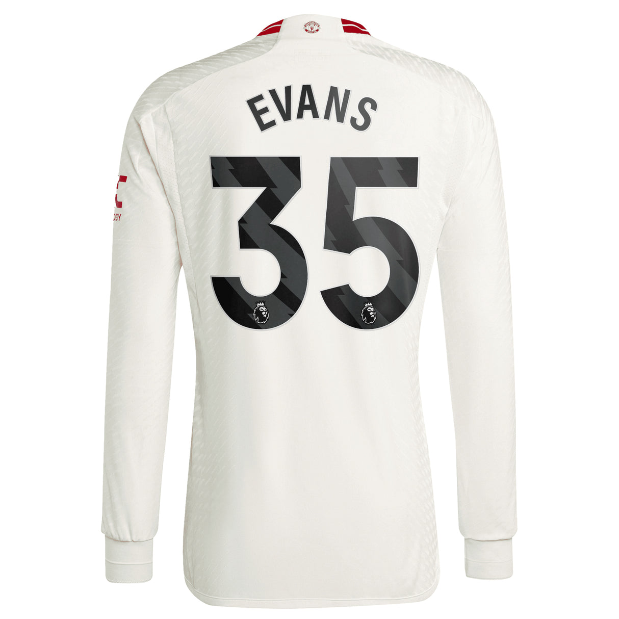 Manchester United EPL Third Authentic Shirt 2023-24 - Long sleeve with Evans 35 printing - Kit Captain