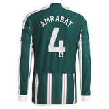 Manchester United EPL Away Authentic Shirt 2023-24 - Long Sleeve with Amrabat 4 printing