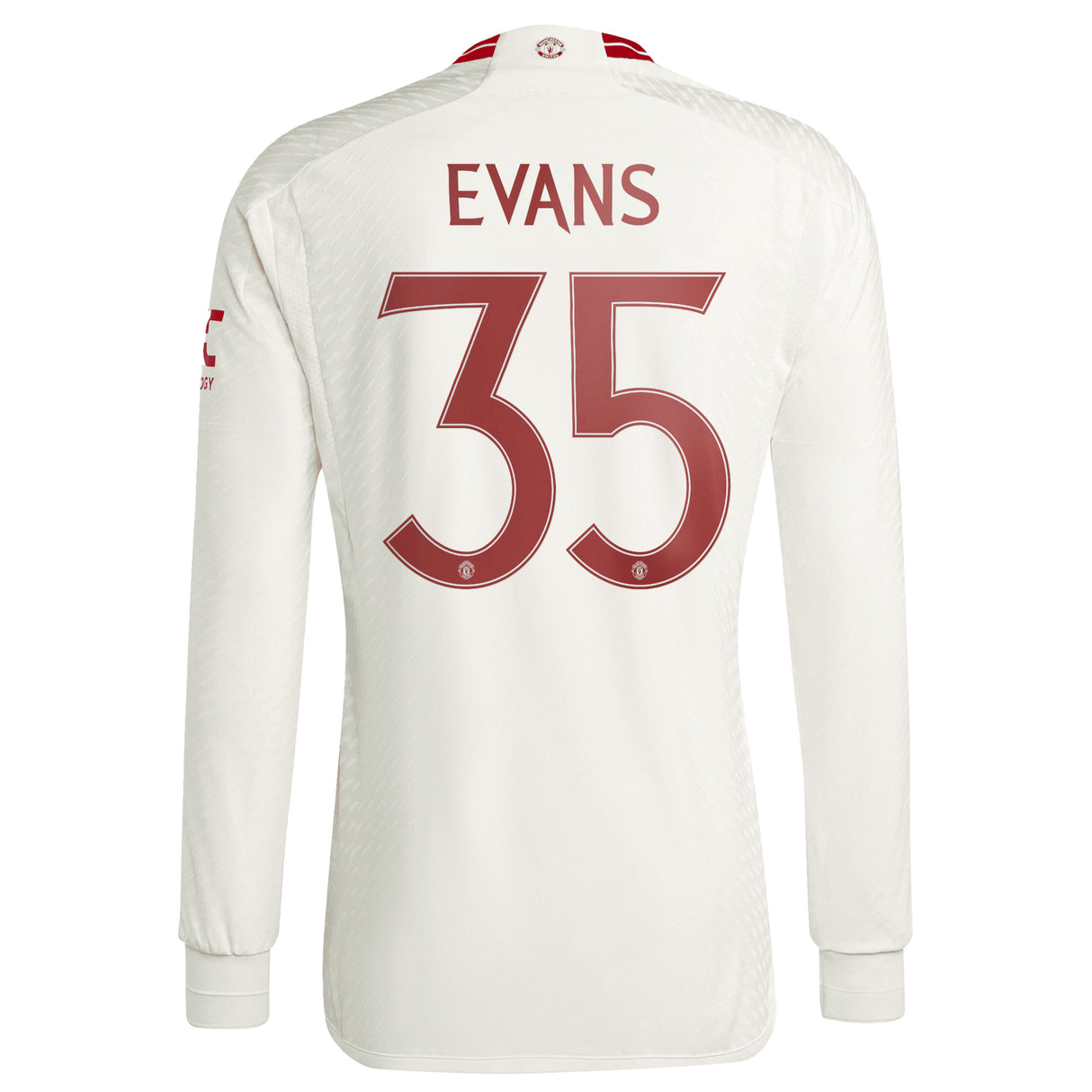 Manchester United Cup Third Authentic Shirt 2023-24 - Long sleeve with Evans 35 printing - Kit Captain