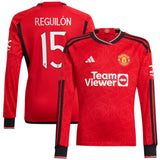 Manchester United Cup Home Shirt 2023-24 - Kids - Long Sleeve with Reguilón 15 printing - Kit Captain