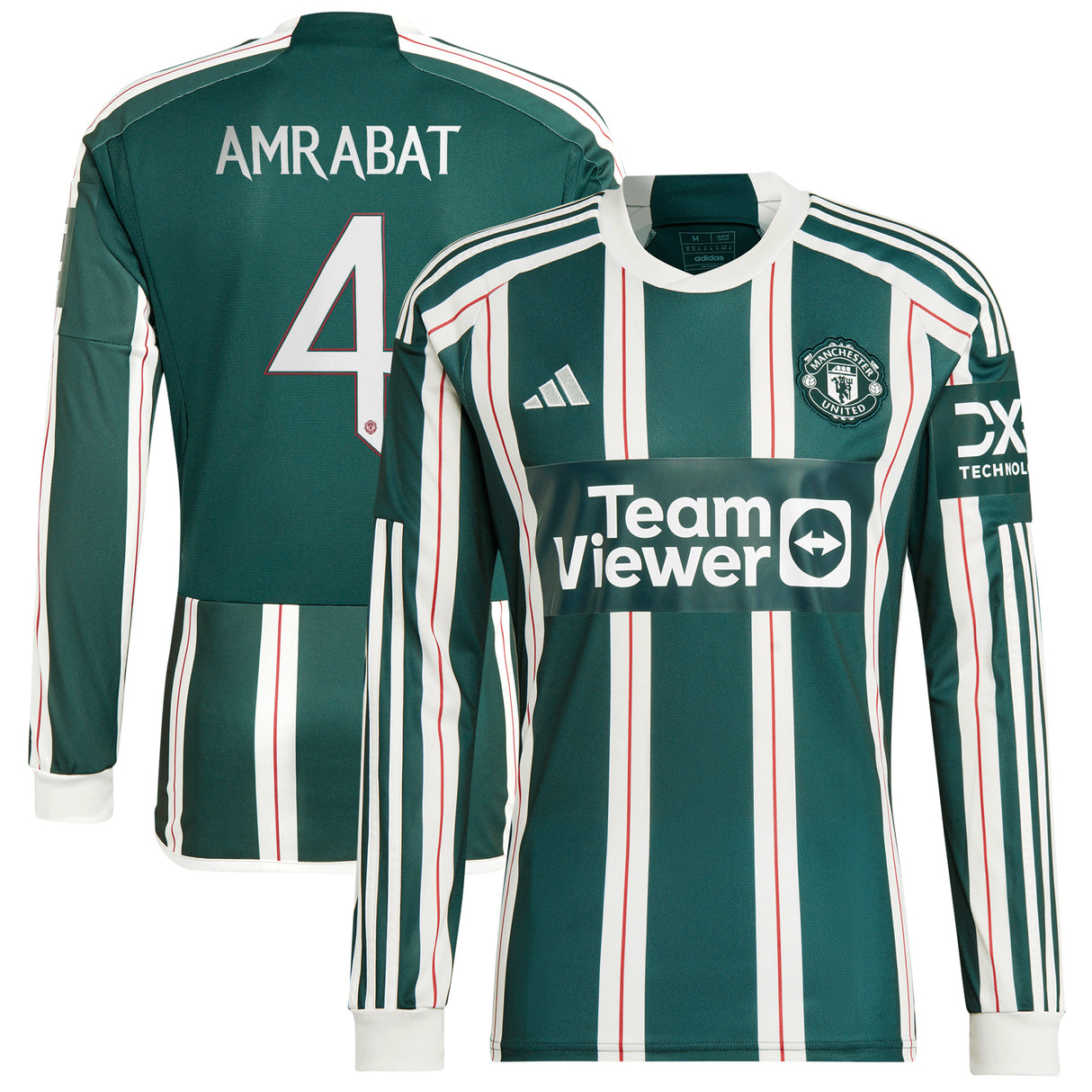 Manchester United Cup Away Shirt 2023-24 - Long Sleeve with Amrabat 4 printing