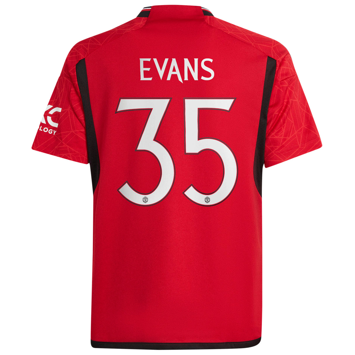 Manchester United Cup Home Shirt 2023-24 - Kids with Evans 35 printing - Kit Captain