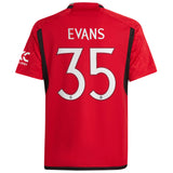 Manchester United Cup Home Shirt 2023-24 - Kids with Evans 35 printing - Kit Captain