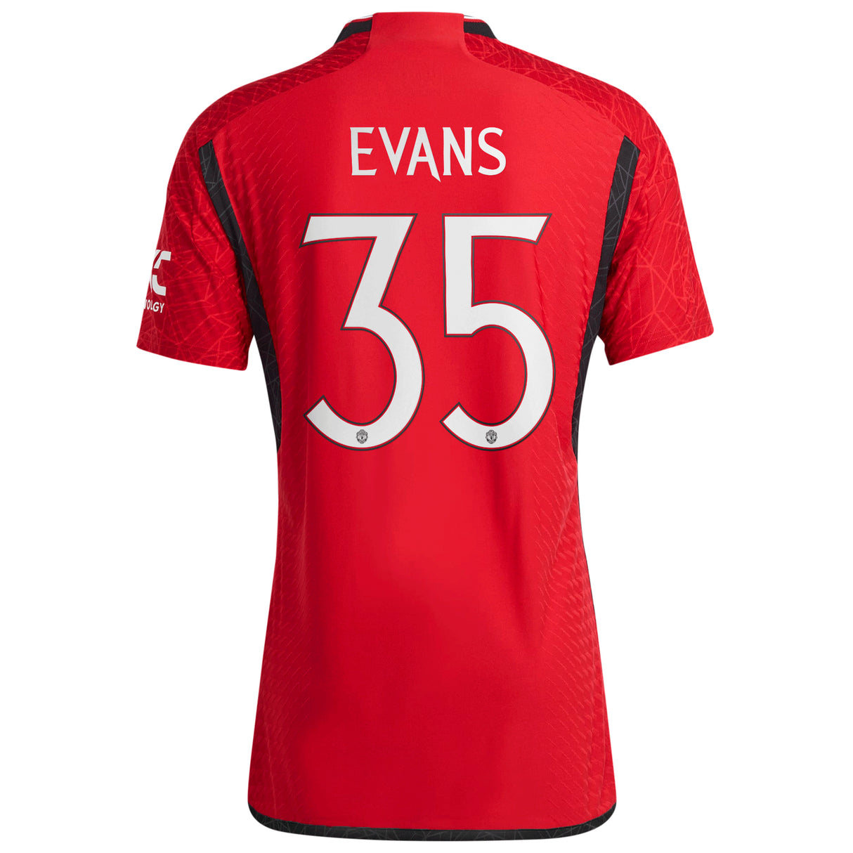 Manchester United Cup Home Authentic Shirt 2023-24 with Evans 35 printing - Kit Captain