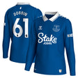 Everton Hummel Home Shirt 2023-24 - Long Sleeve with Dobbin 61 printing - Kit Captain