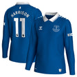 Everton Hummel Home Shirt 2023-24 - Long Sleeve - Kids with Harrison 11 printing - Kit Captain