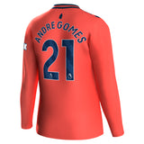 Everton Hummel Away Shirt 2023-24 - Long Sleeve with Andre Gomes 21 printing - Kit Captain