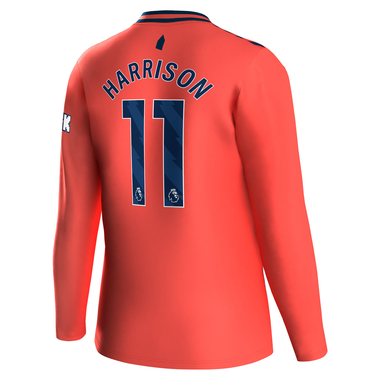 Everton Hummel Away Shirt 2023-24 - Long Sleeve - Kids with Harrison 11 printing - Kit Captain