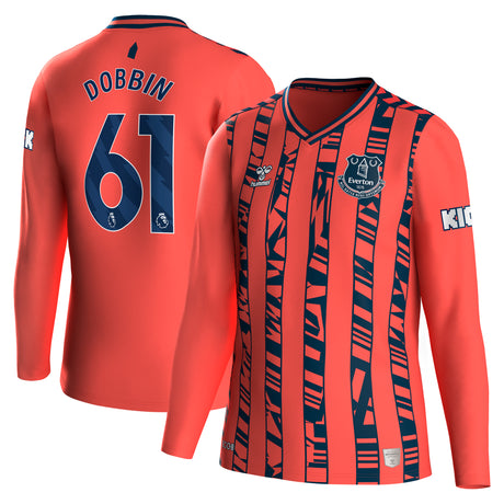 Everton Hummel Away Shirt 2023-24 - Long Sleeve - Kids with Dobbin 61 printing - Kit Captain