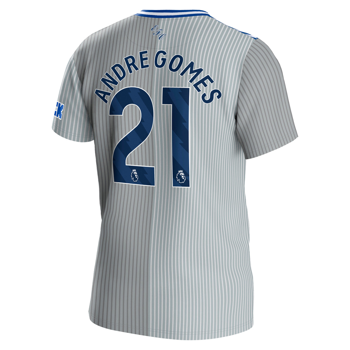 Everton Hummel Third Shirt 2023-24 with Andre Gomes 21 printing - Kit Captain