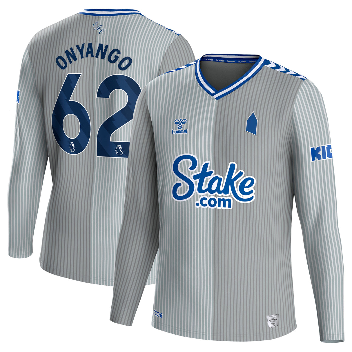 Everton Hummel Third Shirt 2023-24 - Long Sleeve with Onyango 62 printing - Kit Captain