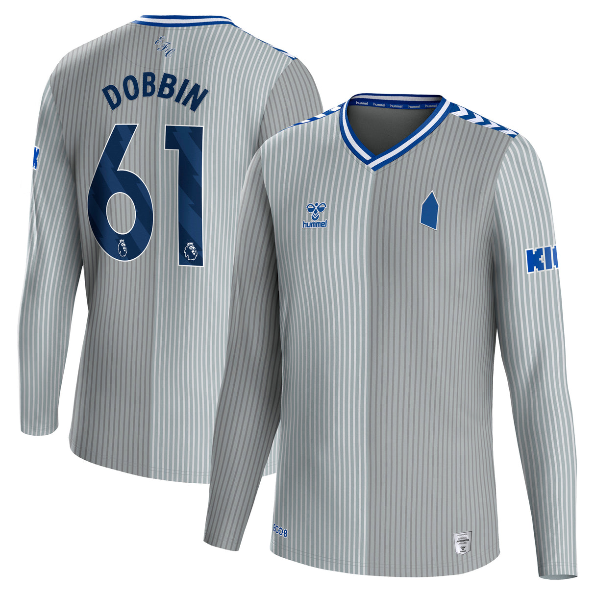 Everton Hummel Third Shirt 2023-24 - Long Sleeve - Kids with Dobbin 61 printing - Kit Captain