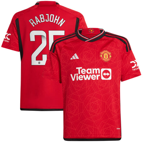 Manchester United WSL adidas Home Shirt 2023-24 - Kids - With Rabjohn 25 Printing - Kit Captain