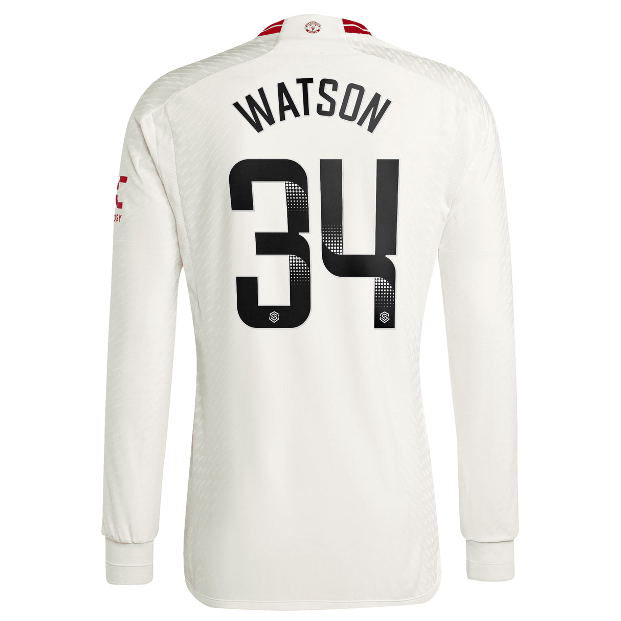 Manchester United WSL adidas Third Authentic Shirt 2023-24 - Long Sleeve - With Watson 34 Printing - Kit Captain