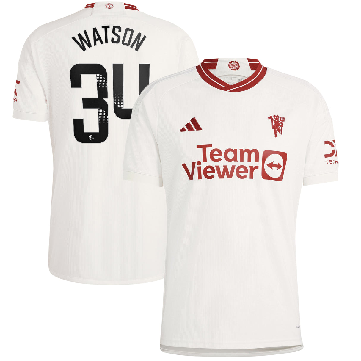 Manchester United WSL adidas Third Shirt 2023-24 - With Watson 34 Printing - Kit Captain