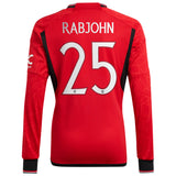 Manchester United Cup adidas Home Shirt 2023-24 - Kids - Long Sleeve - With Rabjohn 25 Printing - Kit Captain