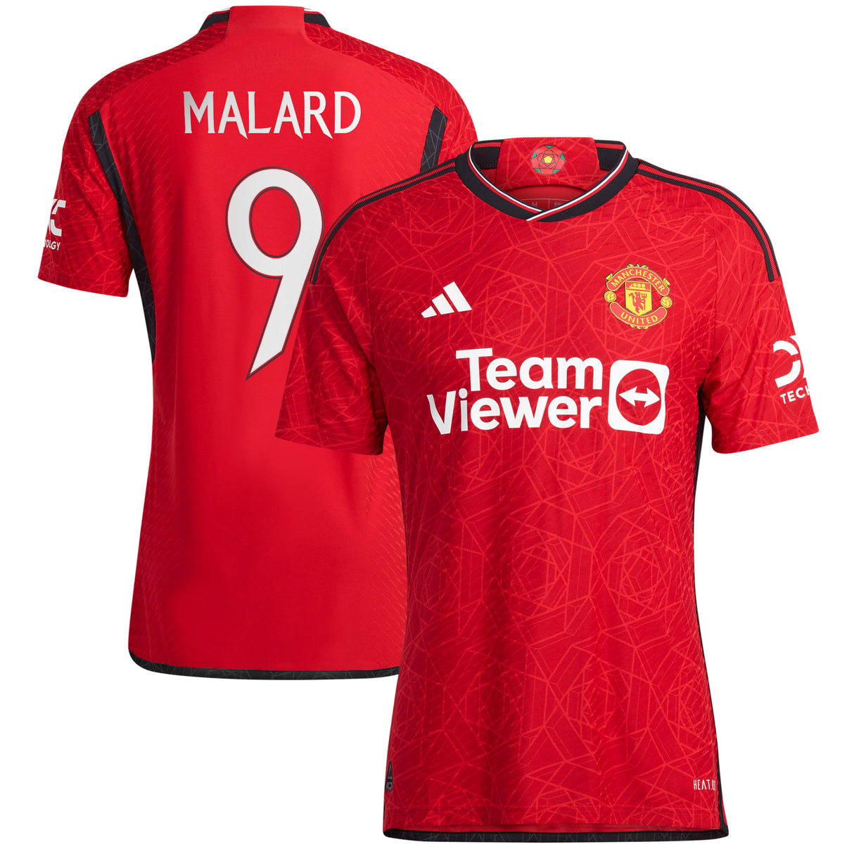 Manchester United Cup adidas Home Authentic Shirt 2023-24 - With Malard 9 Printing - Kit Captain