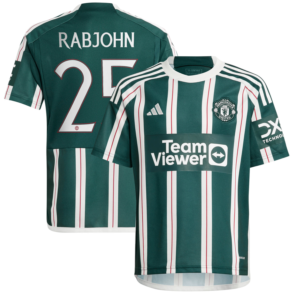 Manchester United Cup adidas Away Shirt 2023-24 - Kids - With Rabjohn 25 Printing - Kit Captain