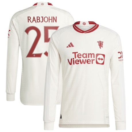 Manchester United Cup adidas Third Authentic Shirt 2023-24 - Long Sleeve - With Rabjohn 25 Printing - Kit Captain