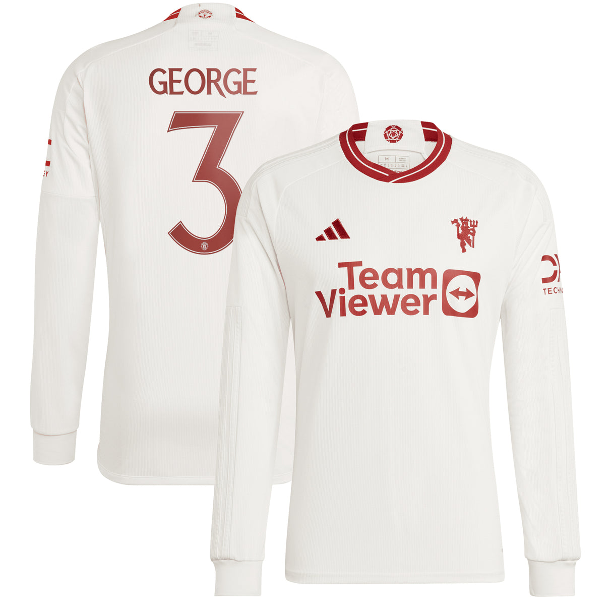 Manchester United Cup adidas Third Shirt 2023-24 - Long Sleeve - With George 3 Printing - Kit Captain