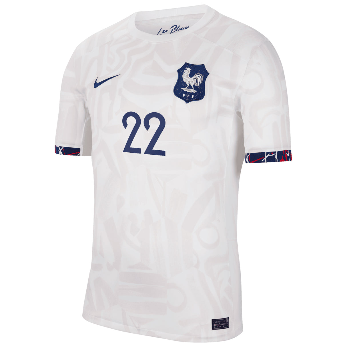 France Women Nike Away Stadium Shirt 2023-24 - Mens with Perisset 22 printing - Kit Captain