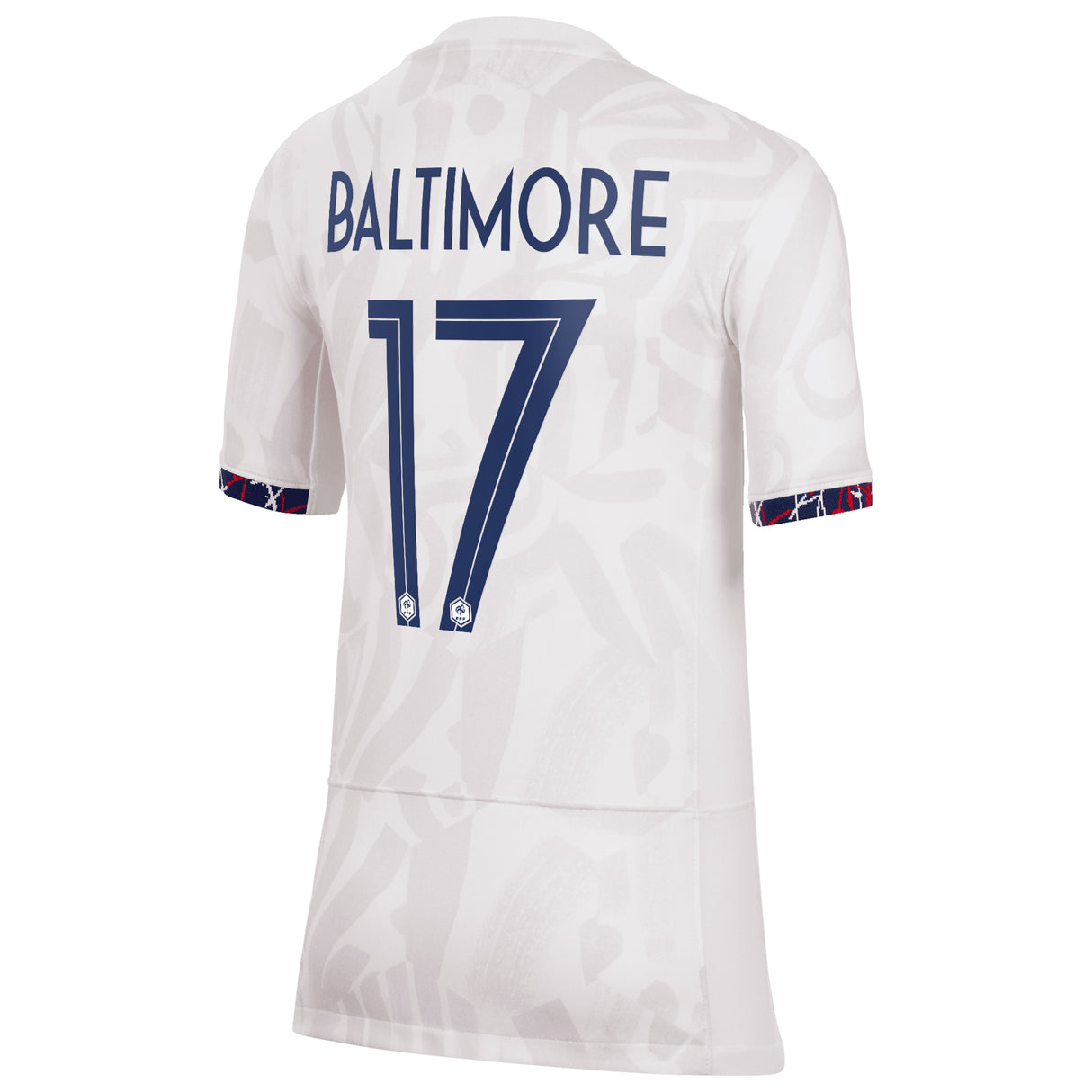 France Women Nike Away Stadium Shirt 2023-24 - Kids with Baltimore 17 printing - Kit Captain