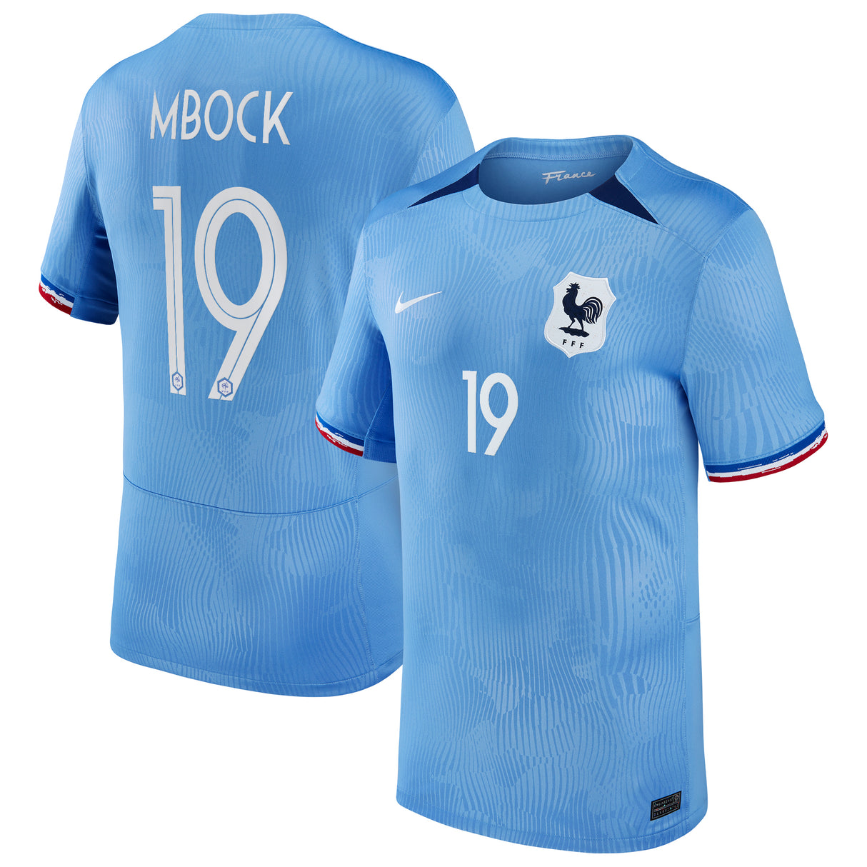 France Women Nike Home Stadium Shirt 2023-24 - Mens with Mbock 19 printing